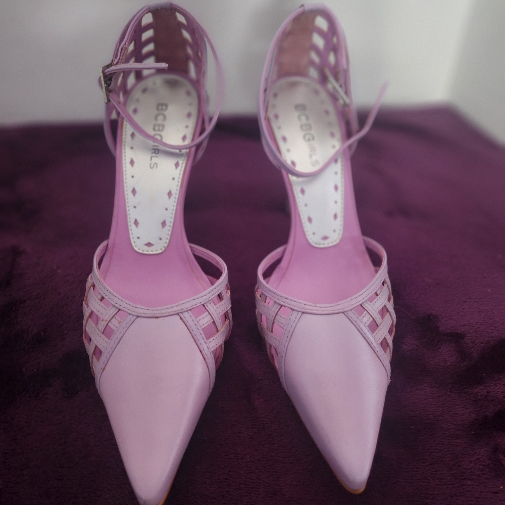 BCBGGirls Lavender Basketweave Pumps